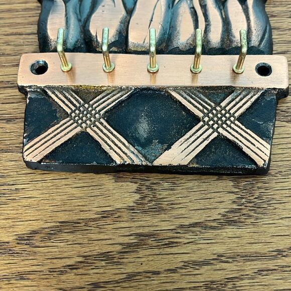 Copper Tulips in a Basket Floral Key Holder, 5 hooks w/screws - Picture 2 of 6